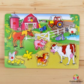 Puzzle incastru lemn ferma animalelor N3